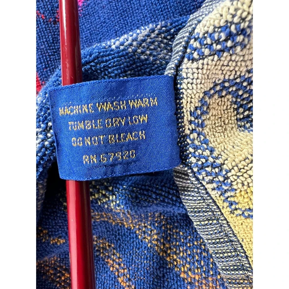 Vintage Brasilia Rainbow Dolphin Beach Towel Cotton Made in Brazil Ocean Waves